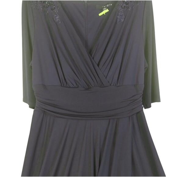 Dress Women's 14W Navy Knit Wedding Guest Ceremony Dynasty Style Bling Mother - Picture 2 of 12